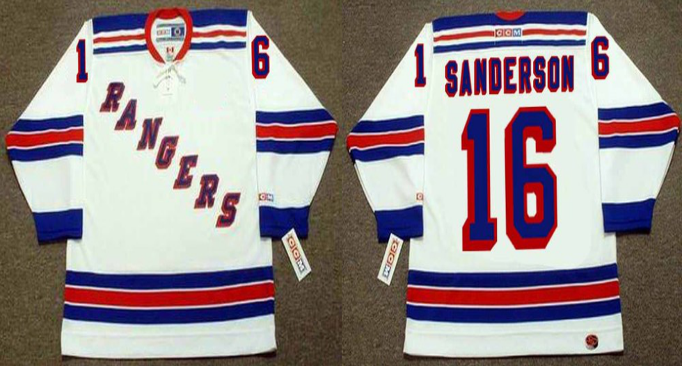 2019 Men New York Rangers 16 Sanderson white CCM NHL jerseys